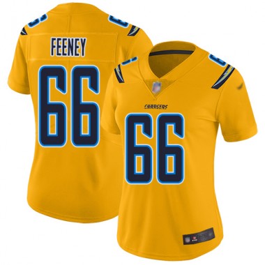 Los Angeles Chargers NFL Football Dan Feeney Gold Jersey Women Limited  #66 Inverted Legend->los angeles chargers->NFL Jersey